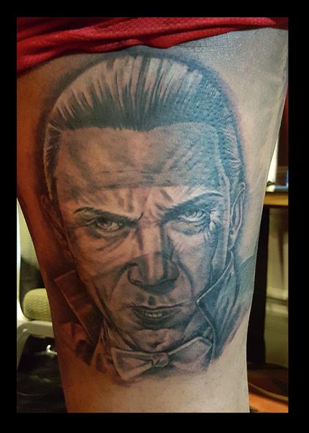 Tattoos - Black and Gray Dracula Tattoo - 115160